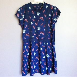 Tommy Hilfiger Mock Neck Dress With Lace Detailing